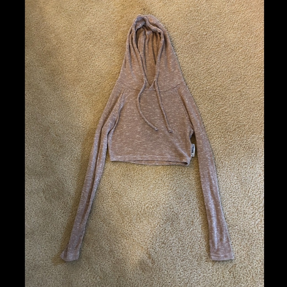 Gymshark Slounge Cropped Taupe Marl Hoodie